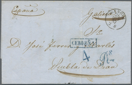 Br Spanien: 1789/1880, Very Interesting Lot Of Ca. 35 Folded Letters Without Stamps (international Post - Usati