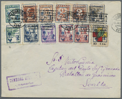 Br Spanien: 1936-39 Civil War: About 80 Covers Used During The Civil War Period, With Attractive Franki - Gebraucht