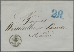 Br Spanien: 1815/1853, 25 Stampless Letter And Two Fronts Including Some Incoming Mail To Spain. Mostly - Used Stamps