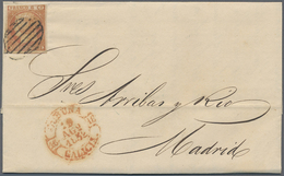 Br Spanien: 1852, 50 Folded Letters All Franked With 6 Ct. Isabella (Michel No. 12) Out Of A Fresh Corr - Usati