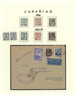 O/*/Br/(*) Spanien - Kanarische Inseln (1936/38): Flugpostmarken: 1936/1938, Mint And Used Collection Of Mainly - Lettres & Documents