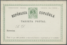 GA Spanien - Ganzsachen: 1873/1891, Posten Von 925 Ganzsachenkarten, Gebraucht Und/oder Ungebraucht, Da - 1850-1931