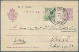 GA Spanien - Ganzsachen: 1874/1934, Approximately 80 Used Postal Stationery Cards Many Of Them Going To - 1850-1931