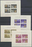** Ungarn: 1948 - 1990, Extensive Collection Cut Issues, As Well 7 Of The 8 Keyring Miniature Sheet Roo - Brieven En Documenten