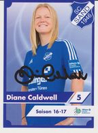 Original Women Football Autograph Card DIANE CALDWELL Frauen Bundesliga 2016 / 17 SC SAND - Autografi