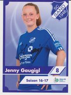 Original Women Football Autograph Card JENNY GAUGIGL Frauen Bundesliga 2016 / 17 SC SAND - Handtekening