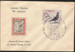 J) 1966 CUBA-CARIBE, PURPLE CANCELLATION, EXHIBITHION PHILATELIC VIII ANIVERSARY, MINISTRY OF FOREIGN TRADE HABANNA - Brieven En Documenten