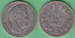 M259 FRANCE SILVER 5fr LOUIS PHILLIPPE I 1833 A. PARIS. - Otros & Sin Clasificación