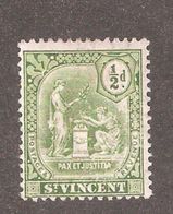 St.Vincent 1910,1/2p Dot Under "d",Sc 98,VF Mint Hinged* - St.Vincent (...-1979)