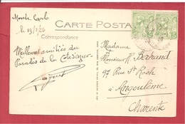 Y&T N°22X2 MONTE CARLO    Vers  FRANCE 1923  2 SCANS - Brieven En Documenten