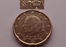 N. 49 ERRORE EURO !!! 20 CT. 2012 BELGIO ESUBERO TESTA !!! - Abarten Und Kuriositäten