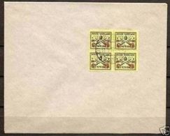 1931 Vaticano Vatican GIALLINO  PARCEL POST Quartina 25c Su 30c (14) Su Busta - Paketmarken