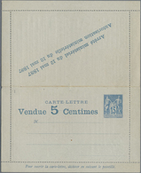 GA Thematik: Anzeigenganzsachen / Advertising Postal Stationery: 1887, France. Advertising Letter Card - Ohne Zuordnung