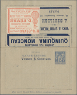 GA Thematik: Anzeigenganzsachen / Advertising Postal Stationery: 1889 (ca), France. Advertising Letter - Unclassified