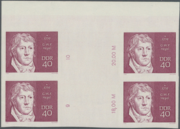 ** Thematik: Druck-Dichter / Printing-poets: 1970, DDR: Berühmte Persönlichkeiten 40 Pf. 'Georg Hegel, - Schriftsteller