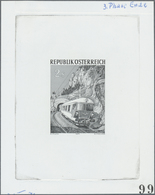 (*) Thematik: Eisenbahn / Railway: 1971, Austria. Proof In Black (marked As 3th Phase/End) For The Issue - Trains