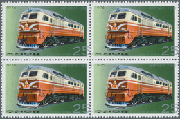 ** Thematik: Eisenbahn / Railway: 1976, KOREA-NORD: Lokomotiven 25 Ch. 'Diesellok' Mit STARK Nach Recht - Eisenbahnen