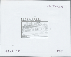 (*) Thematik: Eisenbahn / Railway: 2005, Austria. Proof In Black (marked As 1th Phase) For The "Railways - Treni