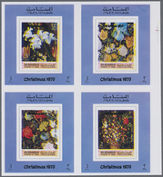 ** Thematik: Flora, Botanik / Flora, Botany, Bloom: 1971, AJMAN-MANAMA: Christmas 'Flower Paintings' Co - Andere & Zonder Classificatie