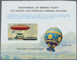 ** Thematik: Flugzeuge, Luftfahrt / Airoplanes, Aviation: 1983, PENRHYN: Bicentennial Of Manned Flight - Flugzeuge