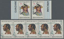 ** Thematik: Frauen / Women: 1973, RWANDA: Women Heads Small Lot With MISPLACED OVERPRINTS 'QUINZAINE A - Unclassified