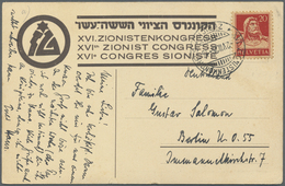 Br Thematik: Judaika / Judaism: 1929, Sonderkarte Mit Bildnis Von Theodor Herzl Zum "XVI. ZIONISTENKONG - Non Classés