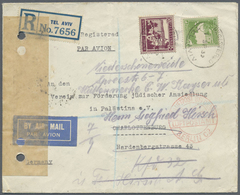 Br Thematik: Judaika / Judaism: 1932, Registered Airmail Sent From TEL AVIV To "Verein Zur Förderung Jü - Ohne Zuordnung