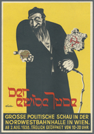 Thematik: Judaika / Judaism: 1938 (18.10.), Österreich, Dreifarbige Propagandakarte 'DER EWIGE JUDE - Zonder Classificatie