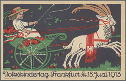GA Thematik: Kinder / Children: 1913, Dt. Reich. Privat-Postkarte 5 Pf Germania "Volkskindertag" Mit Rs - Sonstige & Ohne Zuordnung