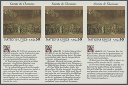 ** Thematik: Kunst / Art: 1992, UN Geneva. IMPERFORATE Inscription Block Of 6 (3 Stamps And 3 Labels) F - Autres & Non Classés