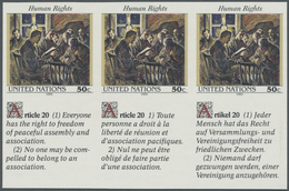 ** Thematik: Malerei, Maler / Painting, Painters: 1992, UN New York. IMPERFORATE Inscription Block Of 6 - Altri & Non Classificati