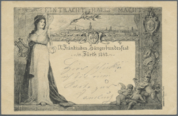 GA Thematik: Musik / Music: 1898, Bayern. Privat-Postkarte 5 Pf Rauten "IX. Fränkisches Sängerbundesfes - Musique