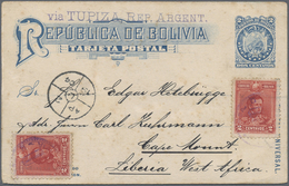 GA Thematik: Musik-Musikinstrumente / Music Instruments: 1904. Bolivian Postal Stationery 2c Blue Pictu - Music