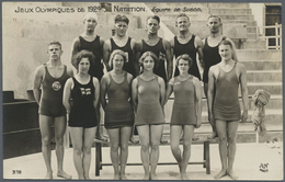 Br Thematik: Olympische Spiele / Olympic Games: 1924, Paris, Fünf Verschiedene Fotokarten "Schwimmen" U - Autres & Non Classés