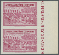 (*) Thematik: Olympische Spiele / Olympic Games: 1940 Rote Vignette "American Olympic Committee Helsinki - Andere & Zonder Classificatie