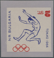 ** Thematik: Olympische Spiele / Olympic Games: 1964, Bulgarien, 2 St. Mit Den Abarten „ungezähnt” Sowi - Andere & Zonder Classificatie