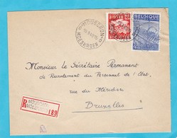 Exportation / Enveloppe En RECOMMANDE De MOUSCRON - 1948 Exportation