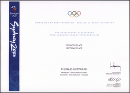 Thematik: Olympische Spiele / Olympic Games: 1996, Olympische Spiele Sydney 2000,  Original-Bestätig - Autres & Non Classés