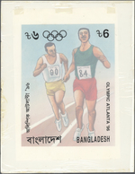 (*) Thematik: Olympische Spiele / Olympic Games: 1996, Bangladesh 6 Cent Marke, Original Entwurfzeichnun - Andere & Zonder Classificatie