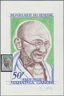 Thematik: Persönlichkeiten - Gandhi / Personalities - Gandhi: 1969, Senegal. Original Artist's Paint - Mahatma Gandhi