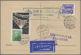 Br Thematik: Pfadfinder / Boy Scouts: 1934, Hungary. Scarce Green Flight Cachet "Zalaegerszeg - Budapes - Altri & Non Classificati