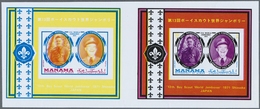 ** Thematik: Pfadfinder / Boy Scouts: 1971, Manama. Imperforate Proof Pair For The Souvenir Sheet Of Th - Sonstige & Ohne Zuordnung