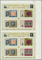 ** Thematik: Philatelie / Philately: 1965, Ajman. Two Souvenir Sheets In Issued Colors As An Uncut Vert - Other & Unclassified