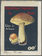 Thematik: Pilze / Mushrooms: 1985, Benin. Artwork For A Value Of The MUSHROOMS Series Showing A Non- - Champignons