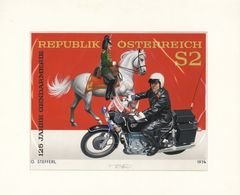 Thematik: Polizei / Police: 1974, Austria. Original Artist's Painting By Prof. Otto Stefferl For The - Polizia – Gendarmeria