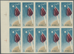 ** Thematik: Raumfahrt / Astronautics: 1964, Dubai, 2np. "Rocket Flight" Imperf., Marginal Block Of Ten - Autres & Non Classés