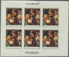 ** Thematik: Religion / Religion: 1970, Fujeira. Progressive Proof (7 Phases) In Miniature Sheets Of 6 - Autres & Non Classés