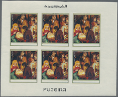 ** Thematik: Religion / Religion: 1970, Fujeira. Progressive Proof (7 Phases) In Miniature Sheets Of 6 - Andere & Zonder Classificatie