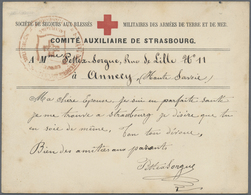 Br Thematik: Rotes Kreuz / Red Cross: 1870 Straßburg Vordruckkarte Des Roten Kreuzes "Société De Secour - Rode Kruis