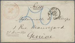 Br Thematik: Rotes Kreuz / Red Cross: 1871, France, Red Cross Circular Mark "AMBULANCE DE TEMPLE ST.QUE - Croix-Rouge